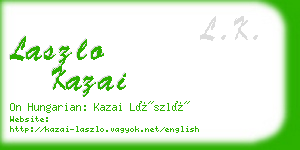 laszlo kazai business card